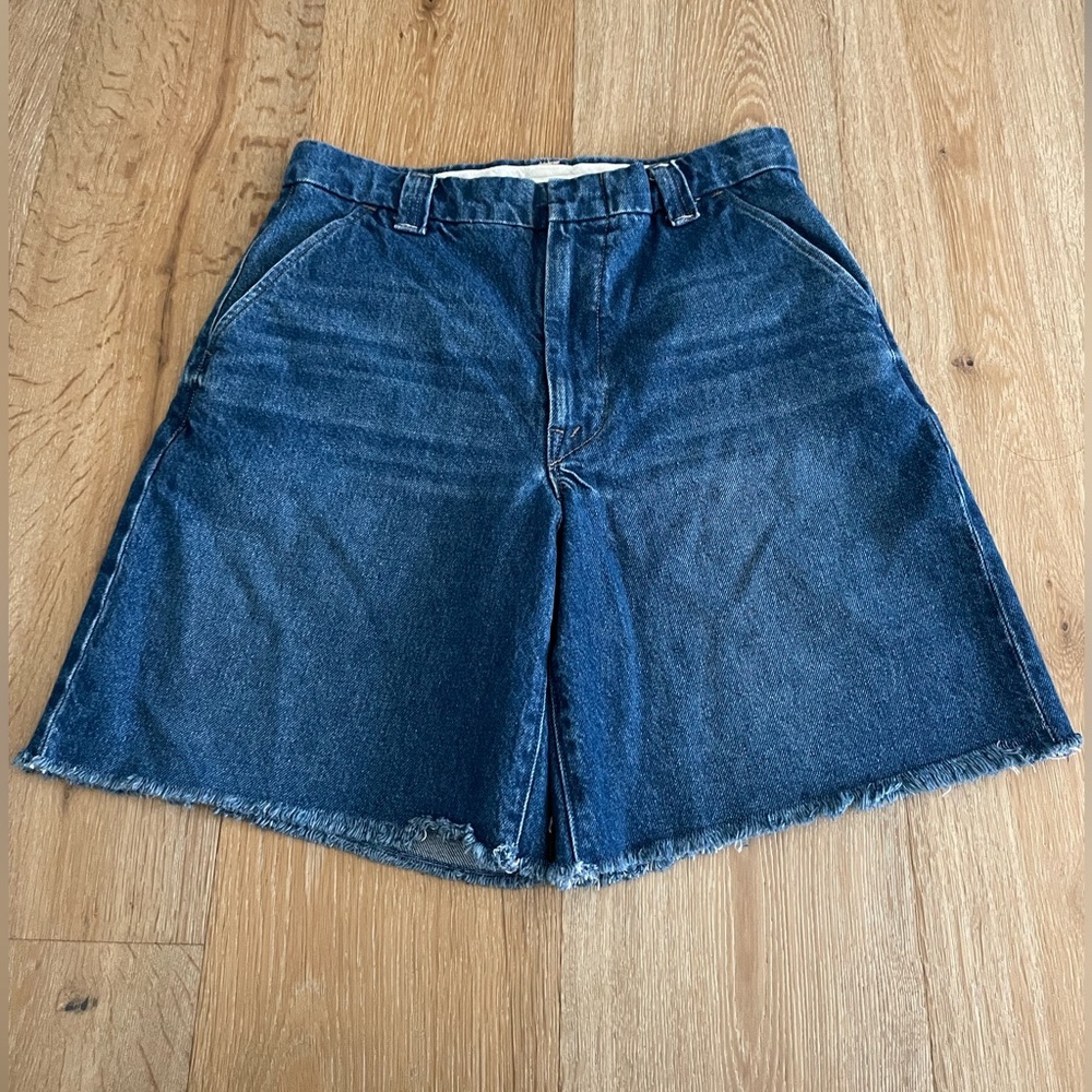 MOTHER SNACKS Baggy Jean Shorts Jorts Long Size 28 Relaxed - Picture 6 of 11